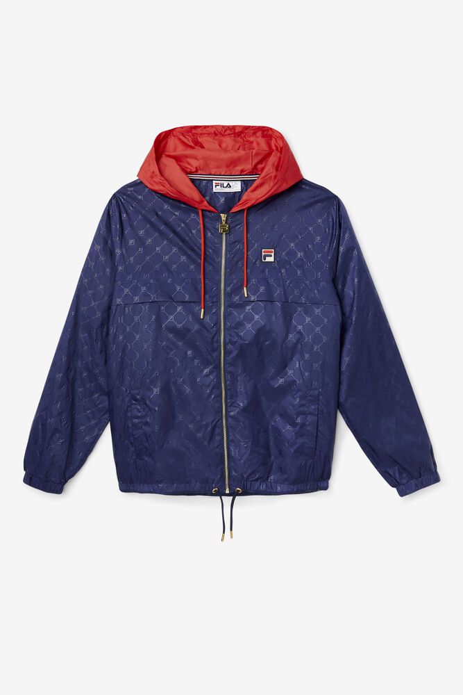 Fila Jacket Mens Navy Copper Hood - Ireland 05149-BDIU